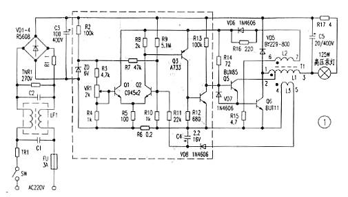電子鎮(zhèn)流器電路圖
