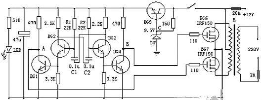 逆變器工作原理電路圖