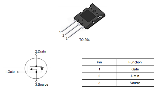 電機驅動mos管,27A 800V TO264,KNK7880A參數引腳圖-KIA MOS管